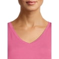 thumbnail image 4 of Time and Tru Women's Short Sleeve V-Neck Tunic T-Shirt, 4 of 5