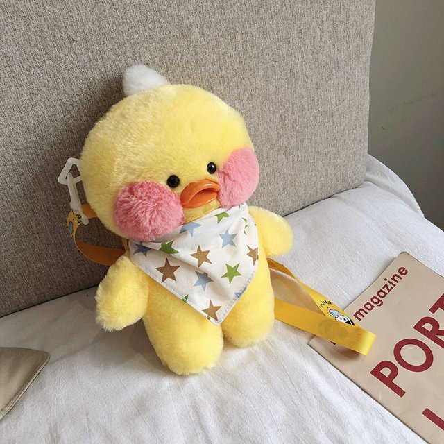 уточка Lalafanfan мягкие игрушки утка Lalafanfan Plush Bags Kawaii Duck Stuffed Animals Plushie Toys Anime Backpacks For Girls Gong Bohan LED