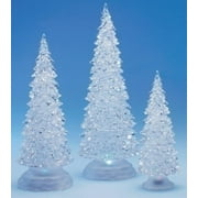 3-Piece Icy Crystal Battery Operated Lighted LED Color Changing Christmas Trees