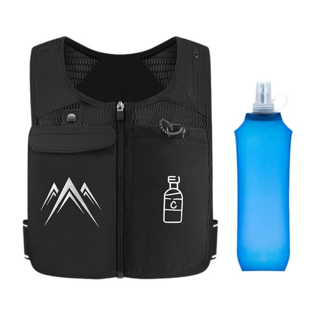 Chaleco de hidratación Strade Fareast Limited mochila ligera y transpirable Negro con botella