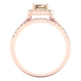 thumbnail image 4 of 1.57 ct Brilliant Emerald Cut Yellow Moissanite 18K Rose Gold Halo Solitaire with Accents Engagement Bridal Wedding Ring Band Set size 9.5, 4 of 7