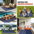 thumbnail image 4 of Navy Blue Striped Outdoor Rug for Patio/Deck/Porch, Non-Slip Large Area Rug 5 x 7 Ft, Vintage Stripes Ombre Indoor Outdoor Rugs Washable Area Rugs, Reversible Camping Rug Carpet Runner, 4 of 8