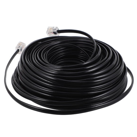 Phenofice Phone Cord for Long Distance Communication Black Extension Telephone Cable 1Pack