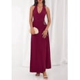 thumbnail image 2 of PRETTYGARDEN Holiday Cocktail Dresses for Women Summer Elegant V Neck Halter Backless Wedding Guest Party Midi Dress, 2 of 7