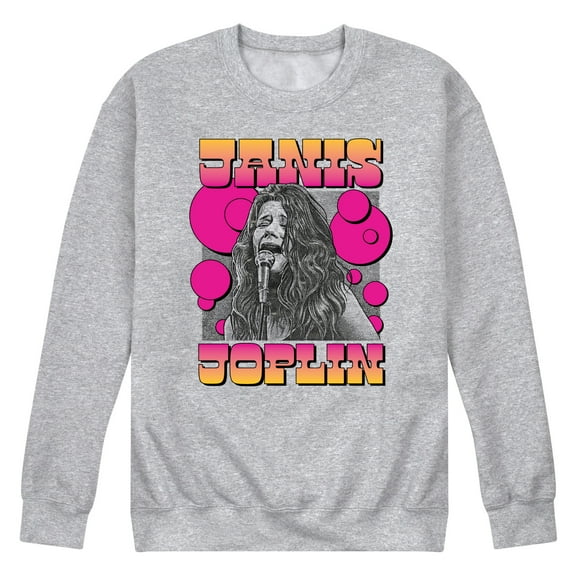 Janis Joplin - Janis Drawing - Men's Crew Neck Fleece Pullover