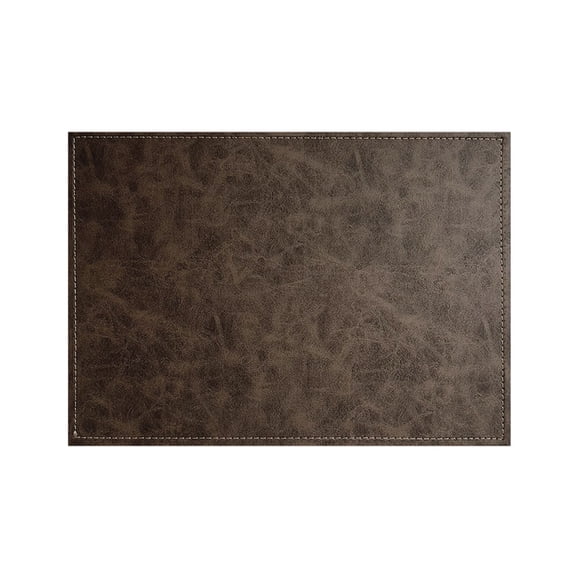 CounterArt Mocha Faux Leather Placemat Infused with Copper 4 Pack