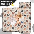 thumbnail image 4 of Cat and Paw Print Beige Pattern Teens Toddler Nap Mat with Pillow, Sleeping Mat Bag for Preschool Daycare 59"x22", 4 of 6