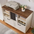 thumbnail image 5 of 40" Lateral File Cabinet,Farmhouse Wood Small Home Office Storage with Wheels,Filing Cabinet with 2 Drawers for Legal/Letter/ A4 Size (Brown), 5 of 8