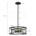 thumbnail image 6 of Depuley Caged Ceiling Light Semi Flush Mount Pendant Light Drum Shape Ceiling Light for Living Room Dining Room Bedroom, E26 socket, 6 of 9