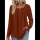 thumbnail image 1 of Camisas de Larga para Mujer, Conjuntos de Otoño, Cuello Redondo, Túnicas Casuales, Blusas de Moda, Ropa de Moda. Marrón Oscuro XL, 1 of 6