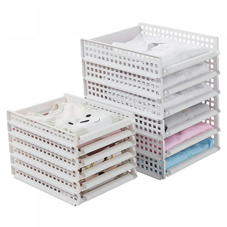 3PCS Plastic Studio Basket - Container Boxes for Storage Organising in Home  or Office - Suitable for Shelfs Drawers Laundry Cupboard White