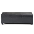 thumbnail image 3 of WyndenHall  Franklin 48-in. Wide Contemporary Rectangular Storage Ottoman Distressed Black Foam,Faux Leather Faux Leather, 3 of 5
