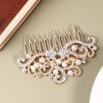 thumbnail image 3 of SHISUYAN Chic Pearl and Rhinestone Hair Comb for Wedding Decoration with Golden Color and Alloy Material, 3 of 9