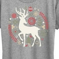thumbnail image 3 of Instant Message - Scandinavian Christmas Deer - Women's Short Sleeve Graphic T-Shirt, 3 of 6