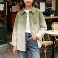 thumbnail image 2 of XUNKUSGA Girls Gradient Shirts Lightweight Loose Button Down Shirts for Girls Casual Collared Long Sleeve Shirts Jacket with Pocket for School Daily Streetwear 5-15Y, 2 of 8