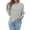 Grey, variant on Knit Long Sleeve T Shirt Fashion Patchwork Crewneck Casual Top Blouse Tee Shirt For Daily Wear Stylish Cozy Women's Dailywear