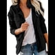 thumbnail image 2 of Chaqueta Utilitaria de Otoño para Mujer: Cuello Alto, Color Liso, Corte Holgado, de Cremallera y Múltiples Bolsillos Negro L, 2 of 8