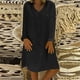 thumbnail image 2 of Vestido de Otoño Odeerbi de Lino de Algodón con Cuello en V para Mujer, 2 of 6
