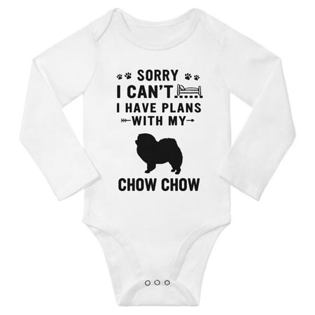 

Sorry I Can t I Have Plans With My Chow Chow Baby Long Sleeve Bodysuit (White 3-6 Months)