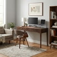 thumbnail image 5 of Simpli Home Harper 60 inch Wide Solid Wood Mid Century Modern Desk in Walnut Brown, 5 of 11