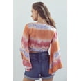 thumbnail image 4 of Bell-Sleeve Tie-Dye Crop Top with Flowy Sleeves, 4 of 9