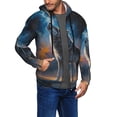 thumbnail image 2 of Honeii Lonely Night Sky Wolf Print Hoodies for Men, Pullover & Full Zip, Breathable Zip up Hoodie, Sweatshirt-Medium, 2 of 5