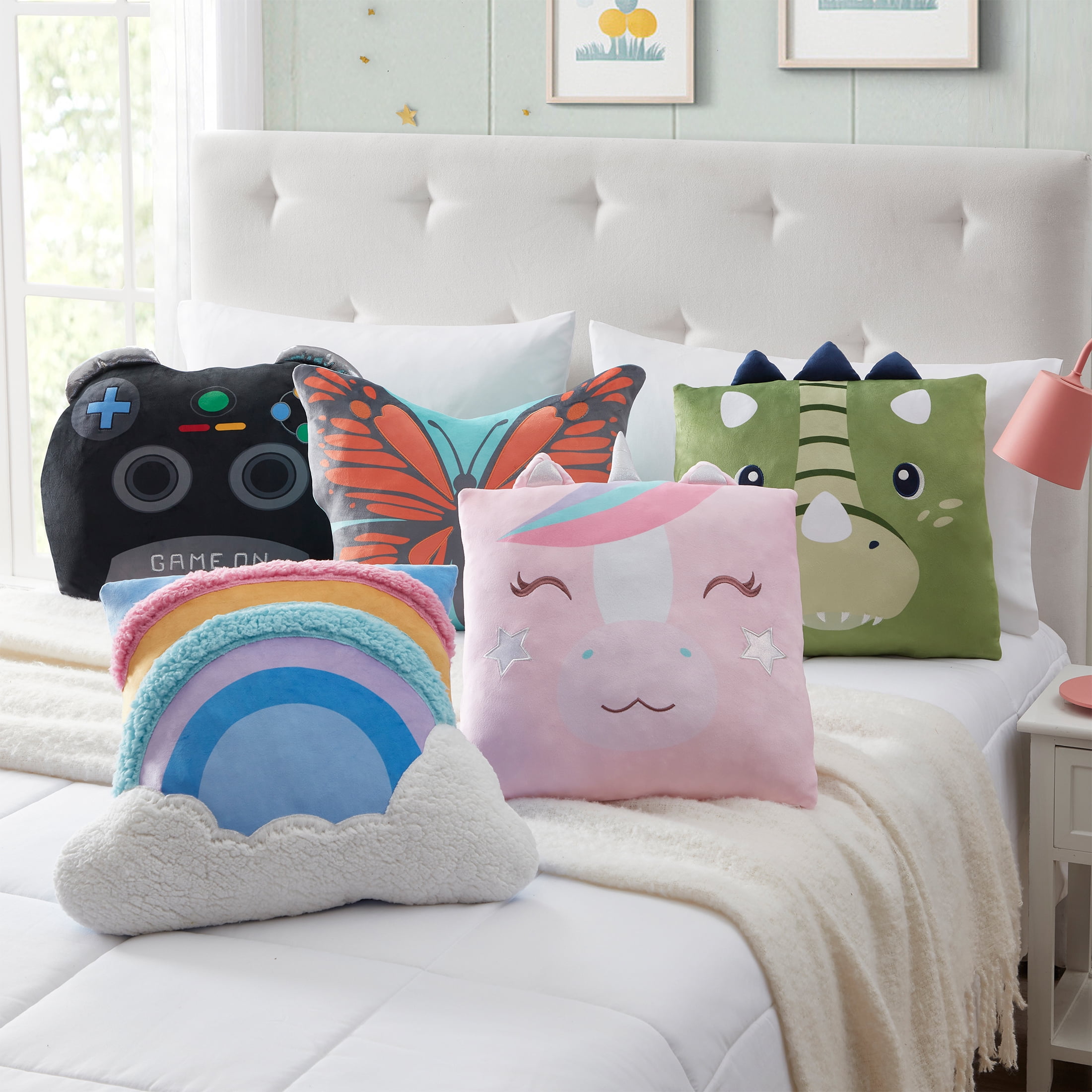 Your Zone Snuggly Pillow, Dino, Decorative, 18" x 18", Multicolor