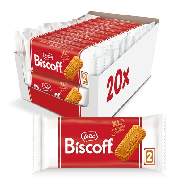 Lotus Biscoff Cookies, 17.6 Oz, Dispenser Box (20 sleeves of 2 XL cookies)
