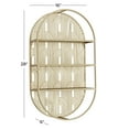 thumbnail image 4 of CosmoLiving by Cosmopolitan Glam Metal 3 Tier Oval Wall Shelf with Curved Line Pattern and Gold Polished Finish, 16"W x 28"H, 4 of 12