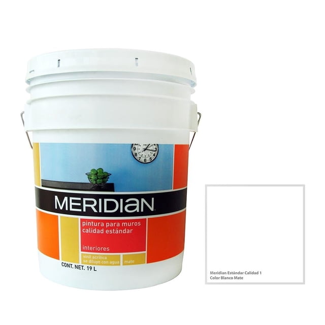 Pintura Meridian Estandar 1 Año Color Blanco Mate 19 Litros