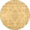 thumbnail image 1 of Ahgly Company Indoor Round Abstract Brown Contemporary Area Rugs, 3' Round, 1 of 4