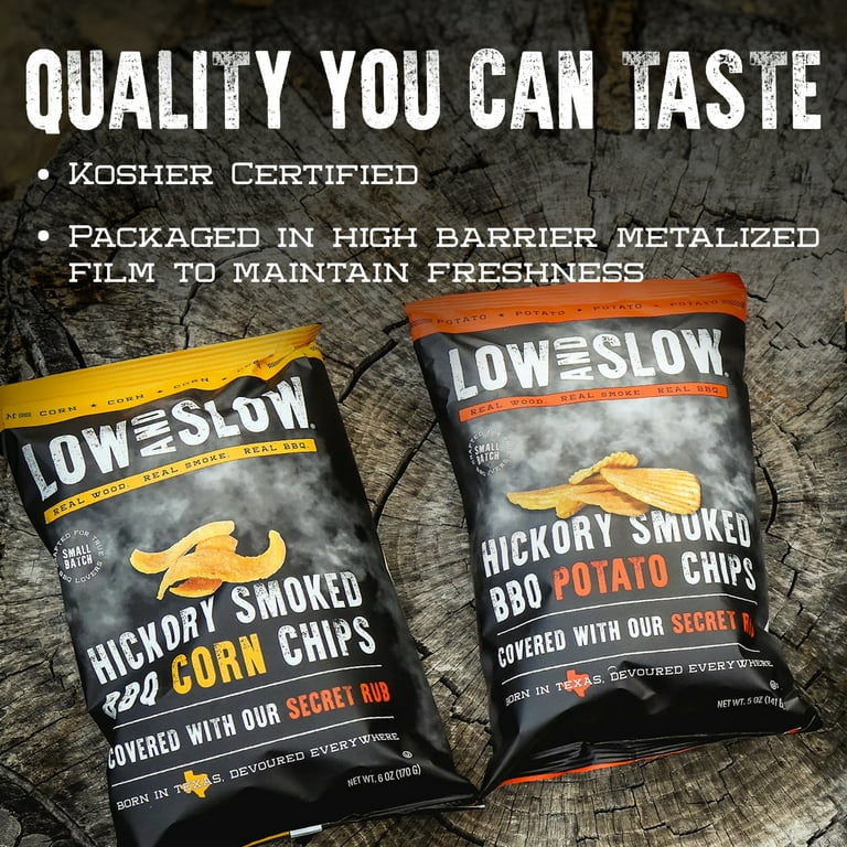 Low and Slow Hickory Smoked Potato Chips, 5 oz Metalized Film Bag