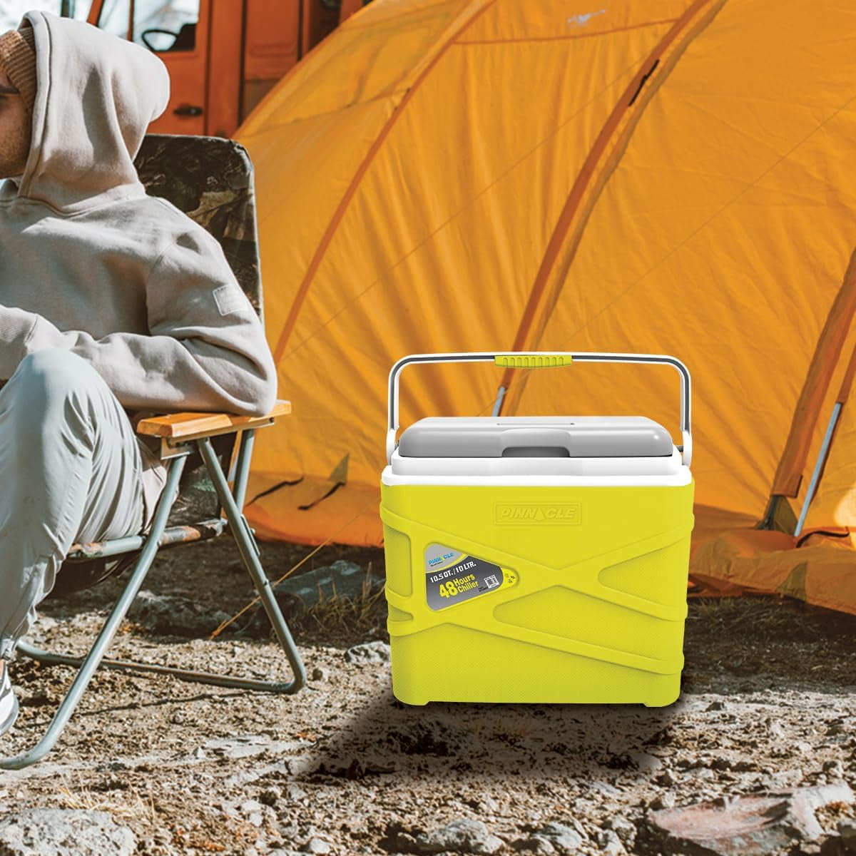 Pinnacle 10 L Insulated Cooler Lunch Box Portable Hard Cooler for Camping - Green