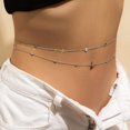 thumbnail image 1 of Boho doble vientre cadena oro lentejuelas cintura cadena cuentas cuerpo cadenas para mujeres y niñas, 1 of 2
