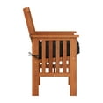 thumbnail image 4 of CorLiving Miramar Hardwood Outdoor Armchairs with Seat Cushions and High Slat Backs, Brown/Black (Set of 2), 4 of 8