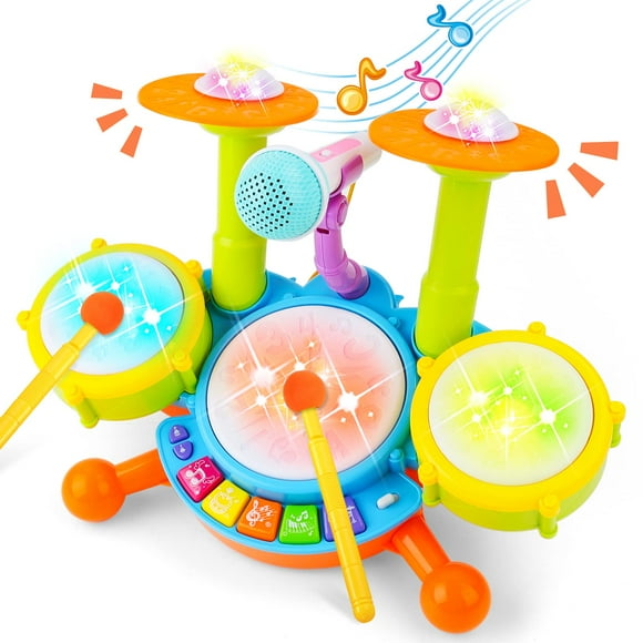 Set de batería DeAO Kids con micrófono y 2 baquetas