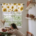 thumbnail image 6 of Kitchen Curtains Valances for Small Windows, Rustic Sunflower Bee Short Curtain Valance for Living Room, Farmhouse Burlap Rod Pocket Blinds Window Printed Drapes 1 Panel 54x18 Inch, 6 of 6