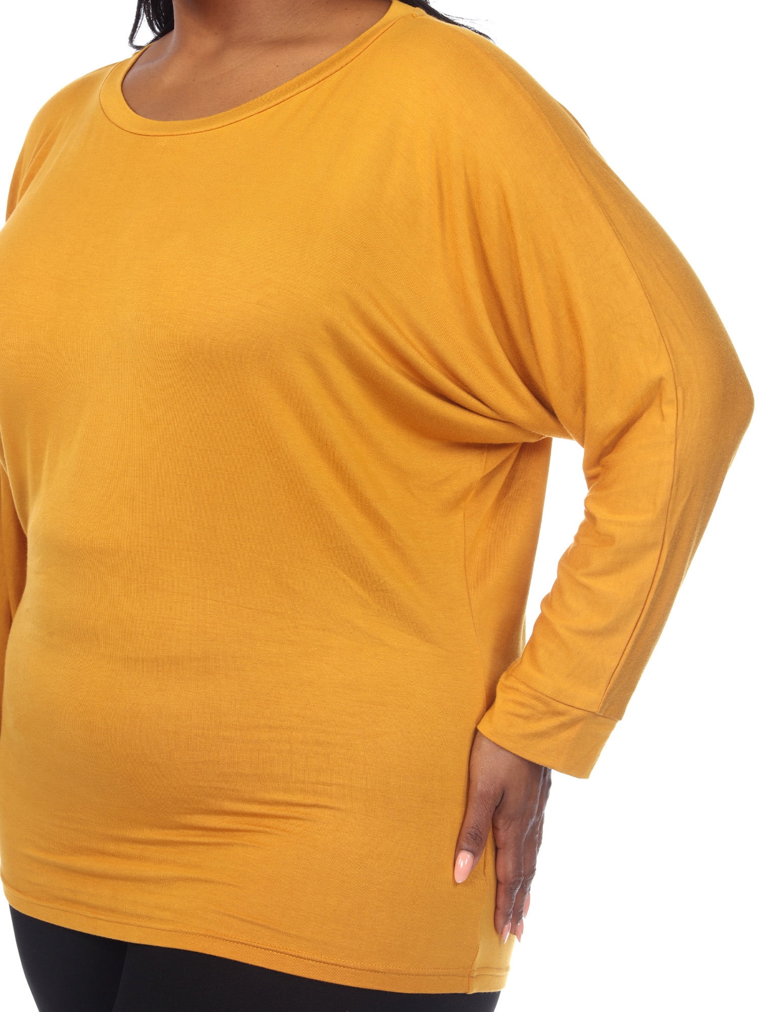 White Mark Women's Plus Size Banded Dolman Top