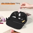 thumbnail image 4 of Lomyolo Travel Makeup Bag for Women, 2Pcs Puffer Cosmetic Bags Large Capacity, Toiletry Bag Waterproof Portable, Wide Open Cosmetic Organizer Pouch with Compartments for Toiletries & Brushes-BLACK, 4 of 7