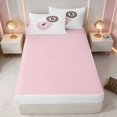 thumbnail image 4 of Erosebridal 8 Ball Zipper Queen Comforter Set with Fitted Sheet and 2 Pillowcases Pink White Zipper Bedding Set, Blush White, Pink Reversible, 4 of 7