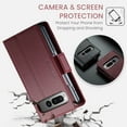 thumbnail image 2 of Compatible with Google Pixel Fold Wallet Case, PU Leather Flip Case with Card Holders RFID Blocking Stand [Shockproof TPU Inner Shell] Phone Cover for Google Pixel Fold, Wine, 2 of 11