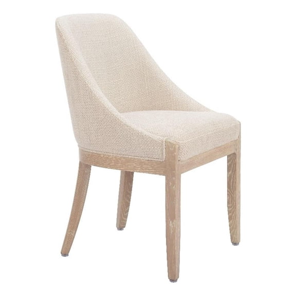 Pemberly Row Contemporary Engineered Wood Dining Chair Beige