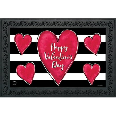 Striped Valentine s Heart Primitive Doormat Holiday Indoor Outdoor 30  x 18 Measures approximately 18  x 30  and made to fit the Briarwood Lane Rubber Mat Tray. Add a colorful  welcoming touch of the season to your home and garden with a doormat from Briarwood Lane. Our original artwork printed on polyester material with a non-slip rubber backing. Mat tray sold separately. About The Manufacturer: Proudly based in Southern New Jersey  Briarwood Lane has been a leader in the design and manufacturing of premium quality home and garden decor since 2014. Our cheerful  affordable and weather-resistant seasonal products feature exclusive artwork from America’s finest artists and are carefully crafted to last all season.