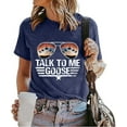 thumbnail image 3 of Women's Summer Short Sleeve T-Shirt Talk to ME Goose Letter Print Fashion Crew Neck Tee, 3 of 5