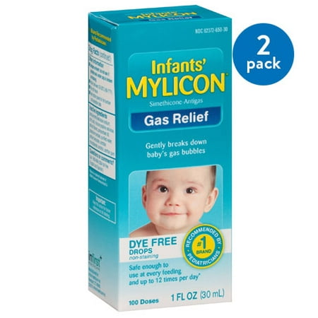 (2 Pack) Mylicon Infants' Dye Free Gas Relief 100 Doses, 1 Fl (Best Gas Drops For Infants)