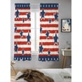 thumbnail image 5 of 4th of July Curtains 63 Inch Length,Sheer Curtains for Bedroom Living Room Window Independence Day Patriotic Red Striped Blue Star Voile Drapes Kitchen Curtains Small Half Window 42"x63" 2 Panels, 5 of 7