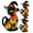 3PCS, variant on Halloween Theme Cat Lantern - Stained Resin Pumpkin Cat Night Light, 3D Cat Wear Witch Hat Bedside Lamp