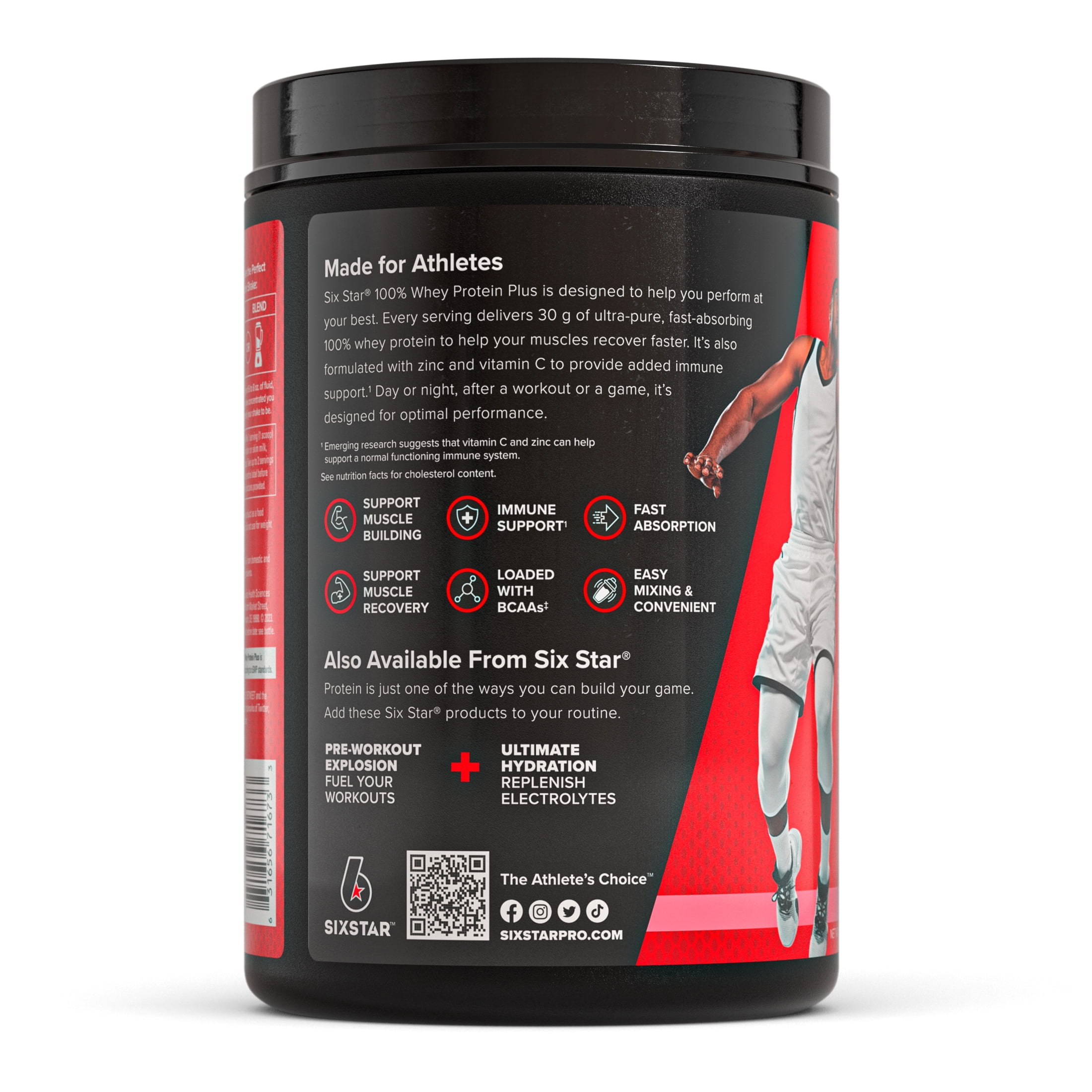 Six Star Pro Nutrition 100% Whey Protein Powder, Strawberry Smoothie, 2lbs