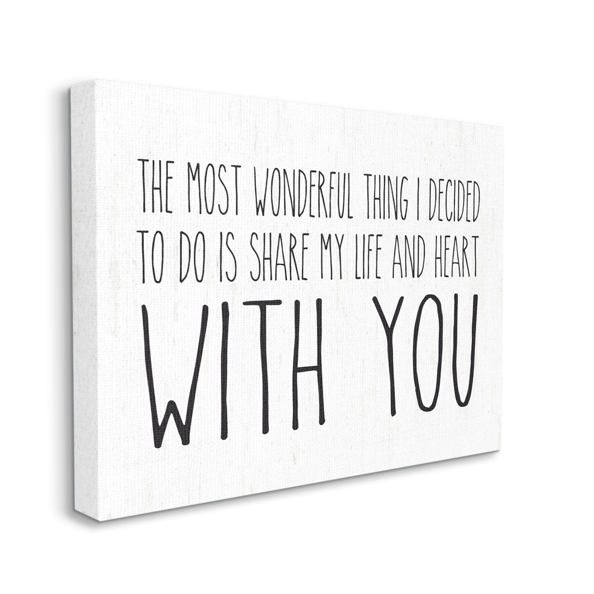 Stupell Industries Uplifting Romance Quote Loving Phrase Birch Pattern Graphic Art Gallery Wrapped Canvas Print Wall Art, Design by Lettered and Lined