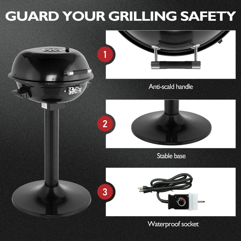 Zintown Electric Column Grill, 1600W Black photo 4